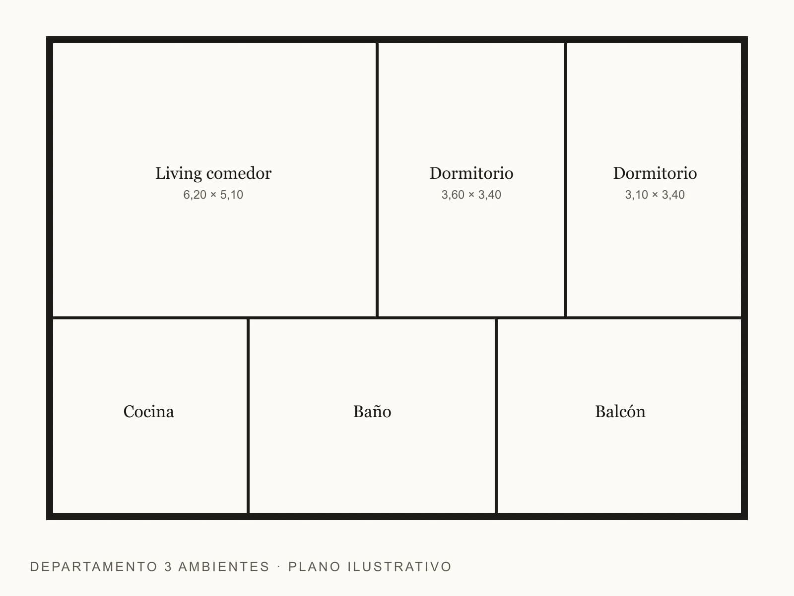 Plano de Piso alto con vista a Plaza Paso